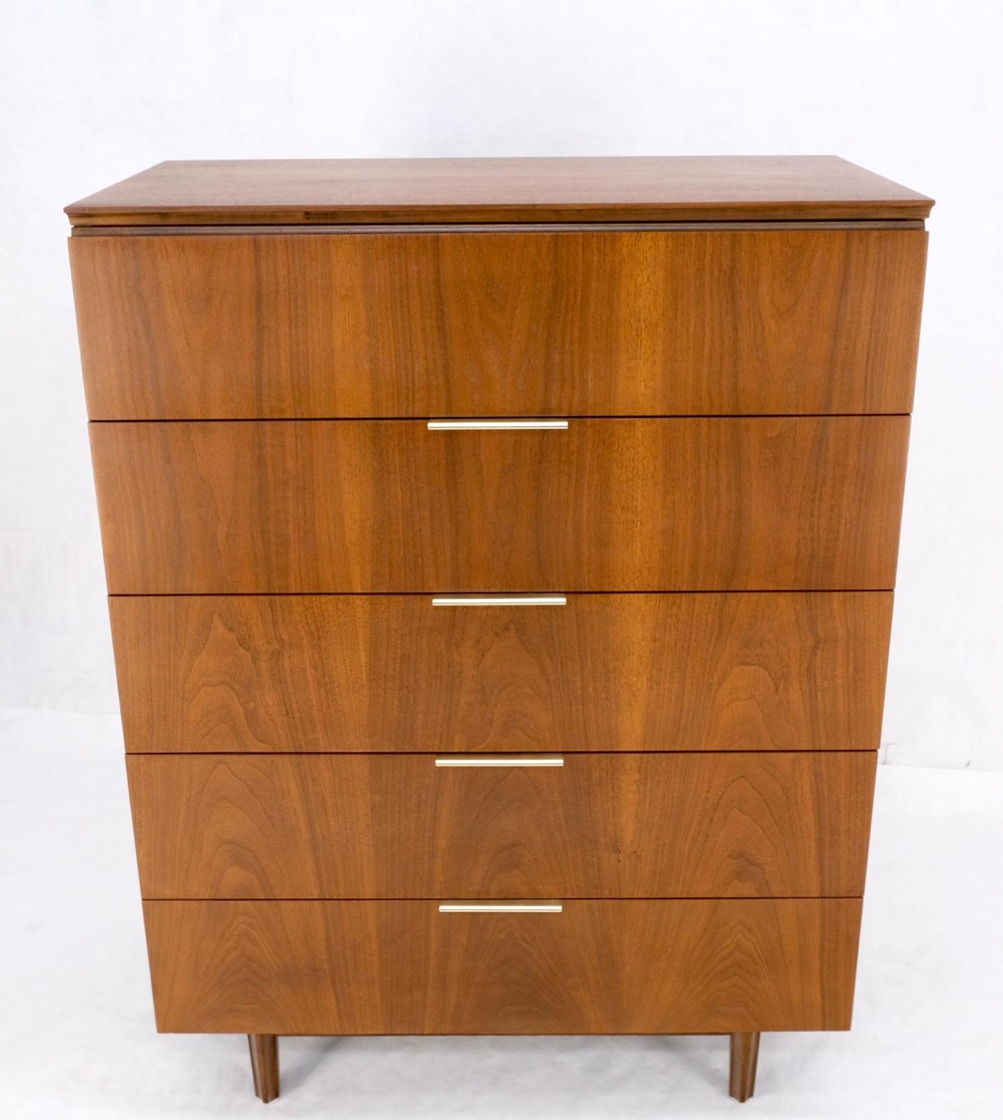 EstablishedLines John Stuart 5 Drawers Walnut High Boy Chest Dresser Mid-Century Modern Mint!