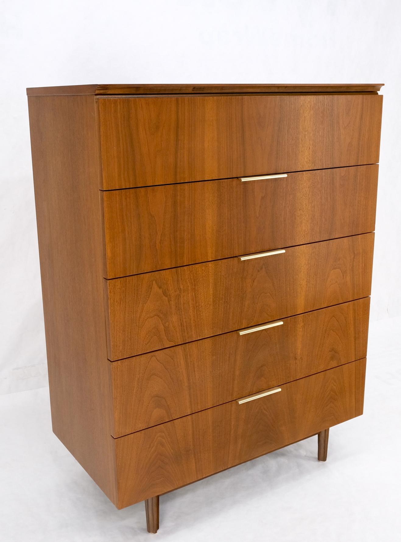 EstablishedLines John Stuart 5 Drawers Walnut High Boy Chest Dresser Mid-Century Modern Mint!