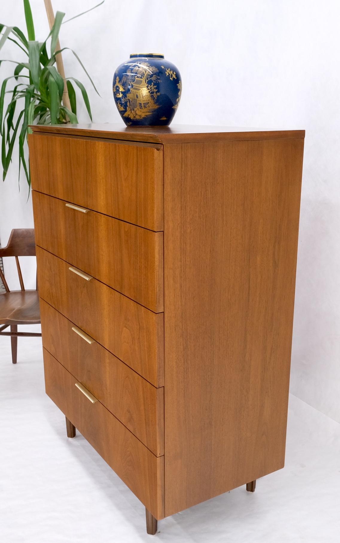 EstablishedLines John Stuart 5 Drawers Walnut High Boy Chest Dresser Mid-Century Modern Mint!
