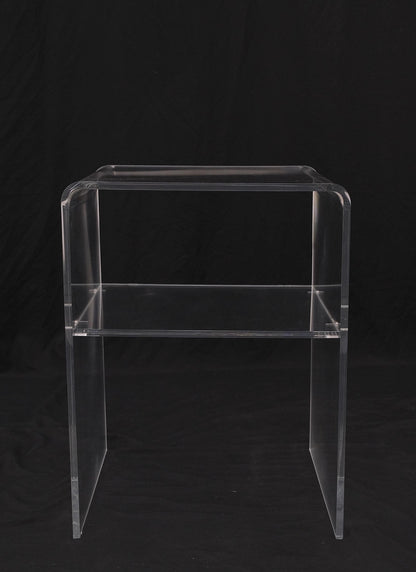 EstablishedLines Bent Lucite Two Tierr Square Side Table Stand Mid Century Modern Mint!