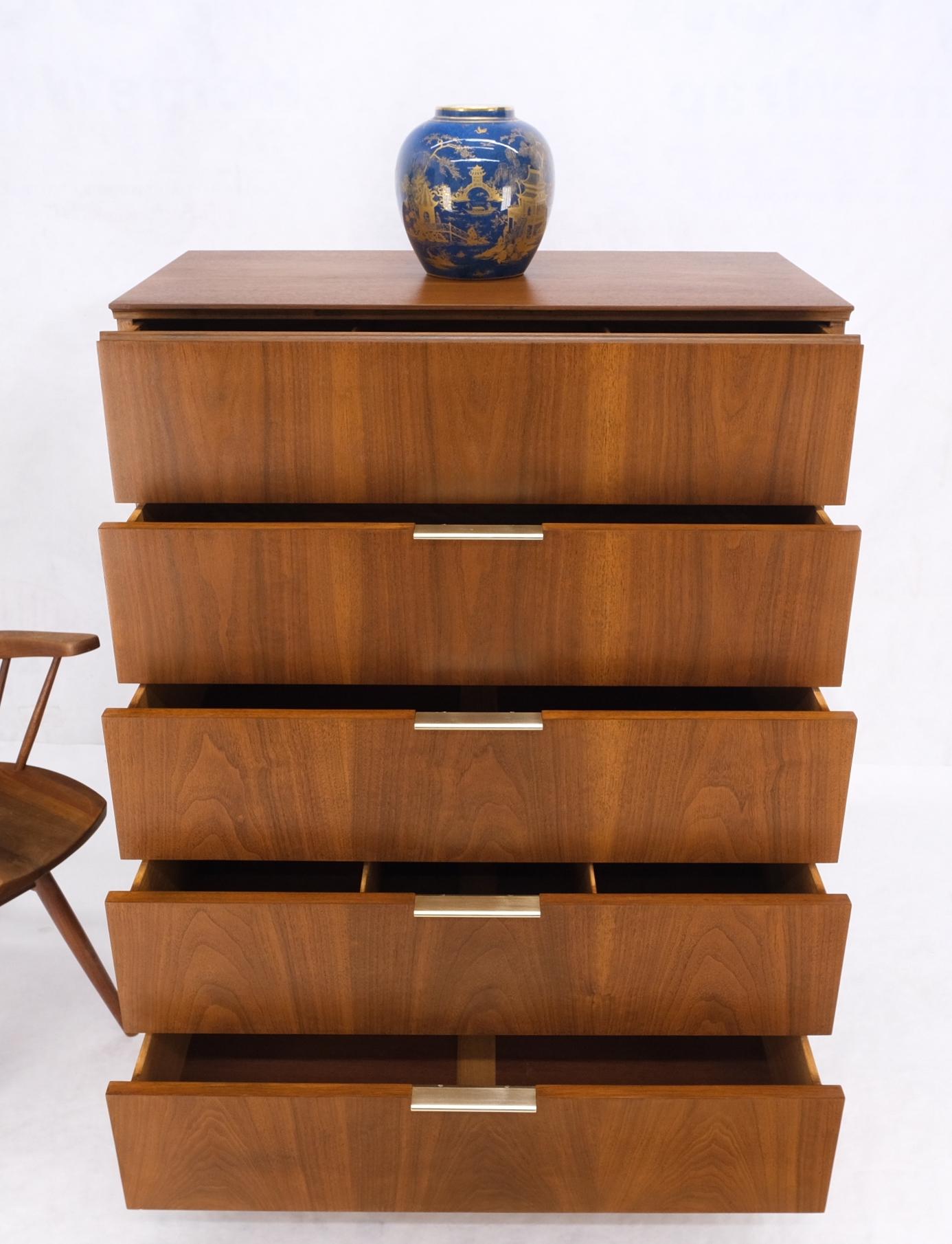 EstablishedLines John Stuart 5 Drawers Walnut High Boy Chest Dresser Mid-Century Modern Mint!