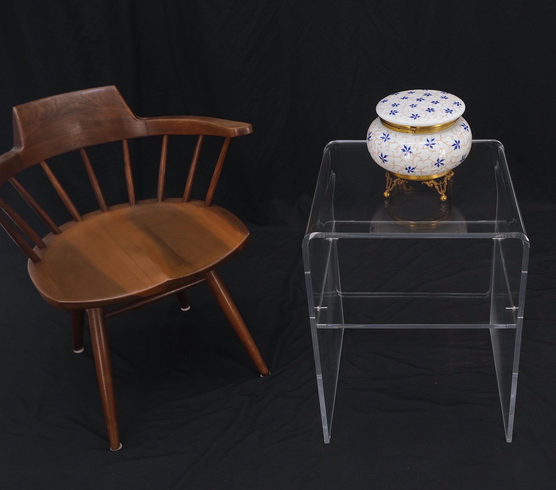 EstablishedLines Bent Lucite Two Tierr Square Side Table Stand Mid Century Modern Mint!