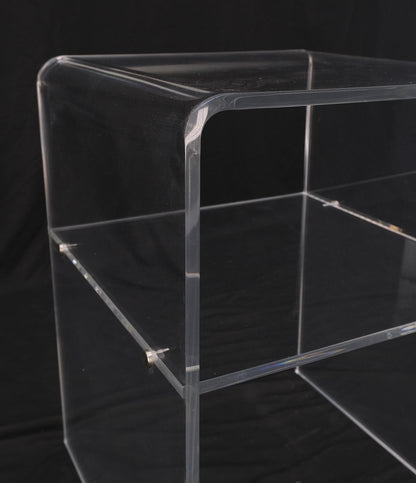 EstablishedLines Bent Lucite Two Tierr Square Side Table Stand Mid Century Modern Mint!