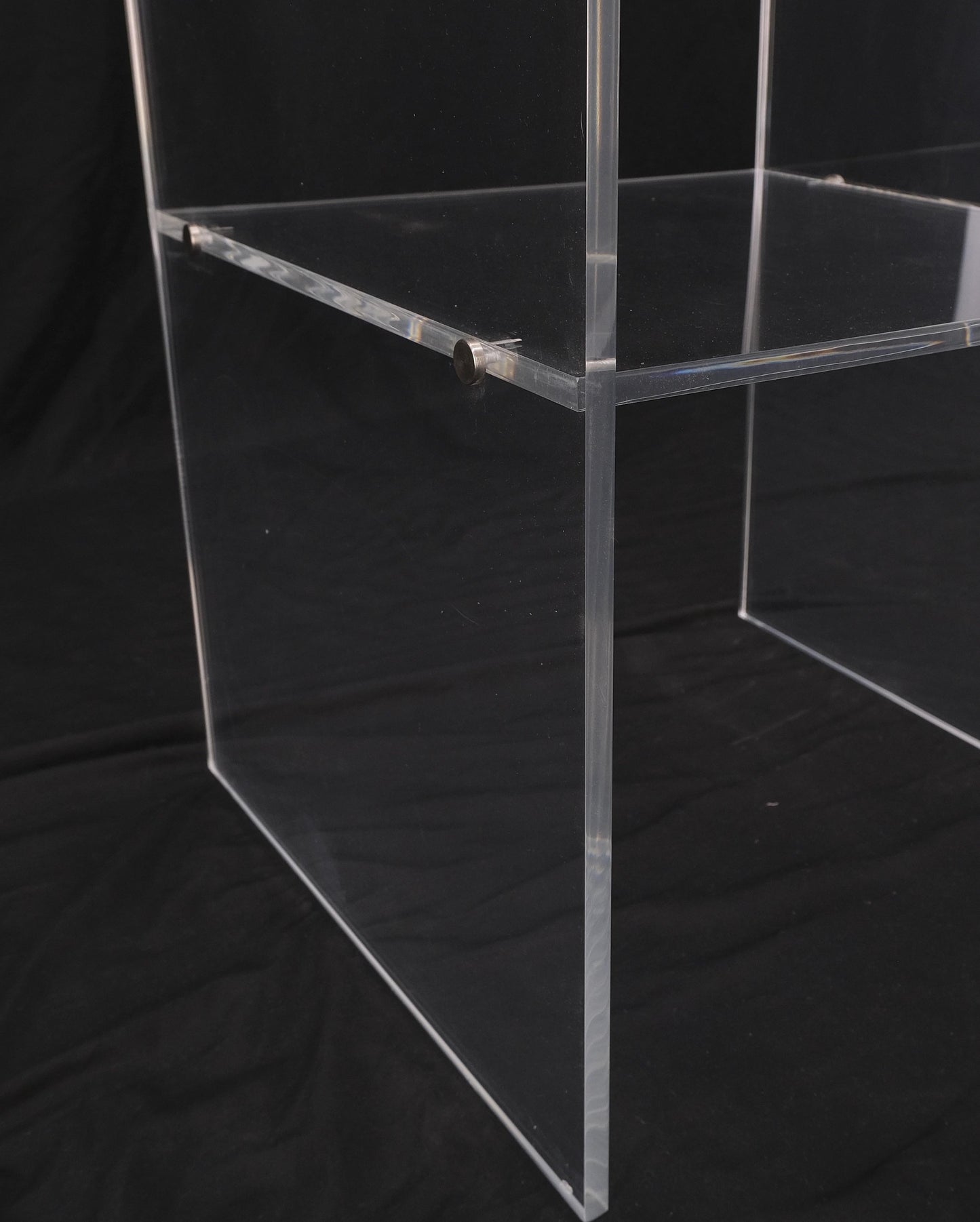 EstablishedLines Bent Lucite Two Tierr Square Side Table Stand Mid Century Modern Mint!