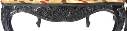 EstablishedLines Pair of Carved Mahogany Striped Silk Upholstery Fireside Arm Lounge Chairs MINT!
