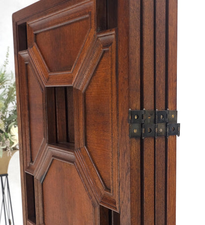 4 Panel Honey Comb Checker Board Style Carved Teak Screen Room Divider MINT!