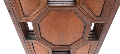 4 Panel Honey Comb Checker Board Style Carved Teak Screen Room Divider MINT!
