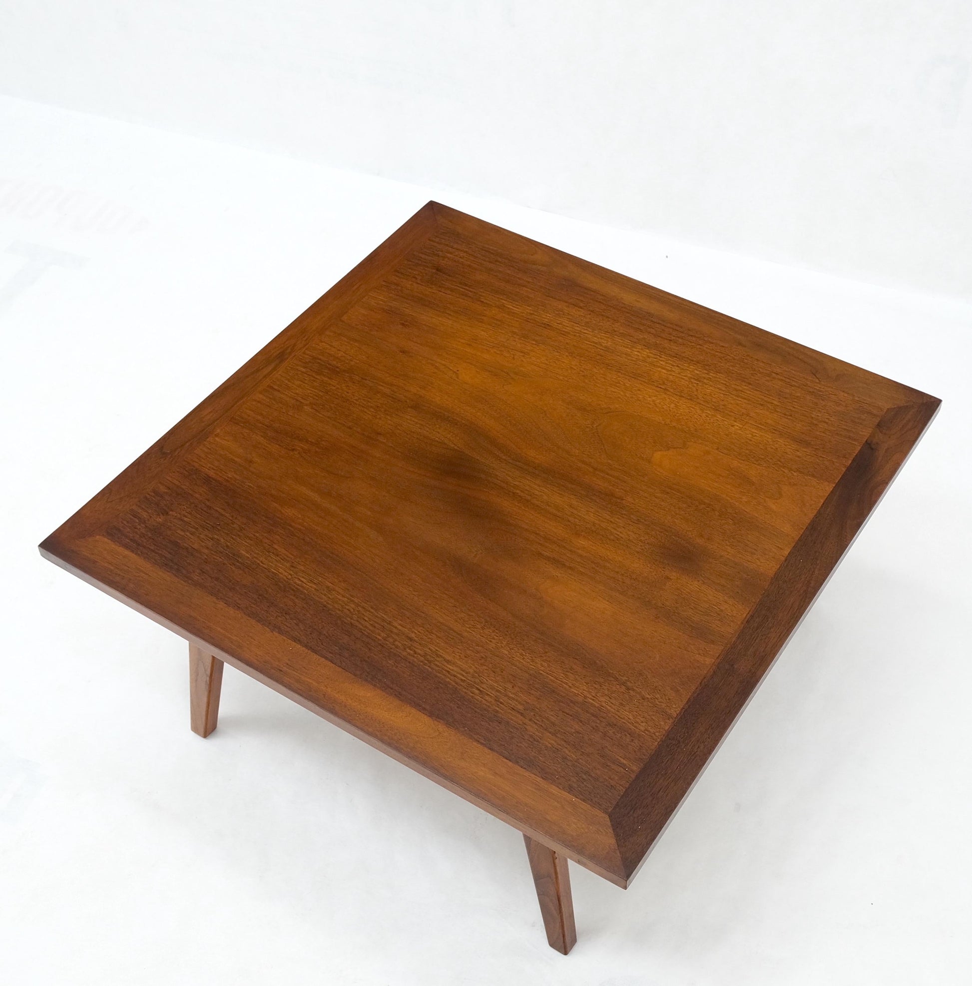 EstablishedLines Square Walnut Mid Century Modern "Floating" Top Coffee Center Table Risom Style