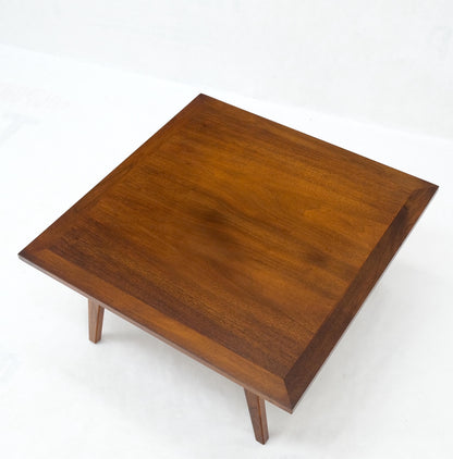 EstablishedLines Square Walnut Mid Century Modern "Floating" Top Coffee Center Table Risom Style