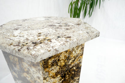 EstablishedLines Large Polished Marble Stone Hexagon Shape 38" Tall Pedestal MINT!