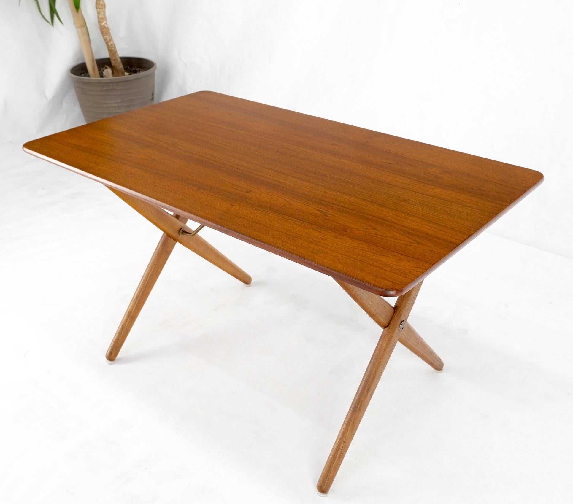 EstablishedLines Hans Wegner Danish Mid-Century Modern Teak & Brass X Base Coffee Side Table
