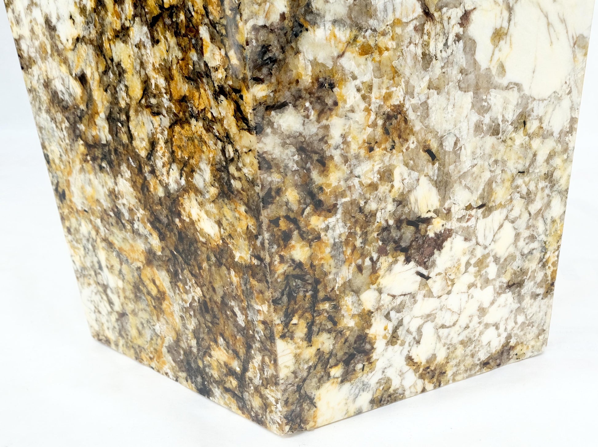 EstablishedLines Large Polished Marble Stone Hexagon Shape 38" Tall Pedestal MINT!