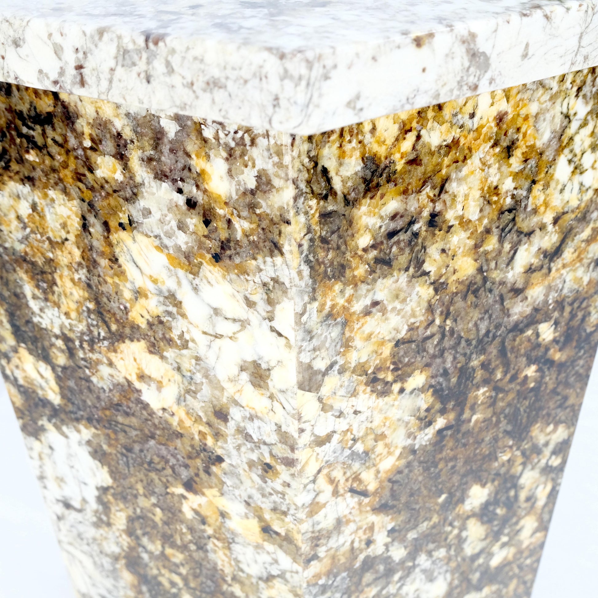 EstablishedLines Large Polished Marble Stone Hexagon Shape 38" Tall Pedestal MINT!