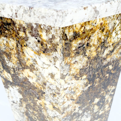 EstablishedLines Large Polished Marble Stone Hexagon Shape 38" Tall Pedestal MINT!