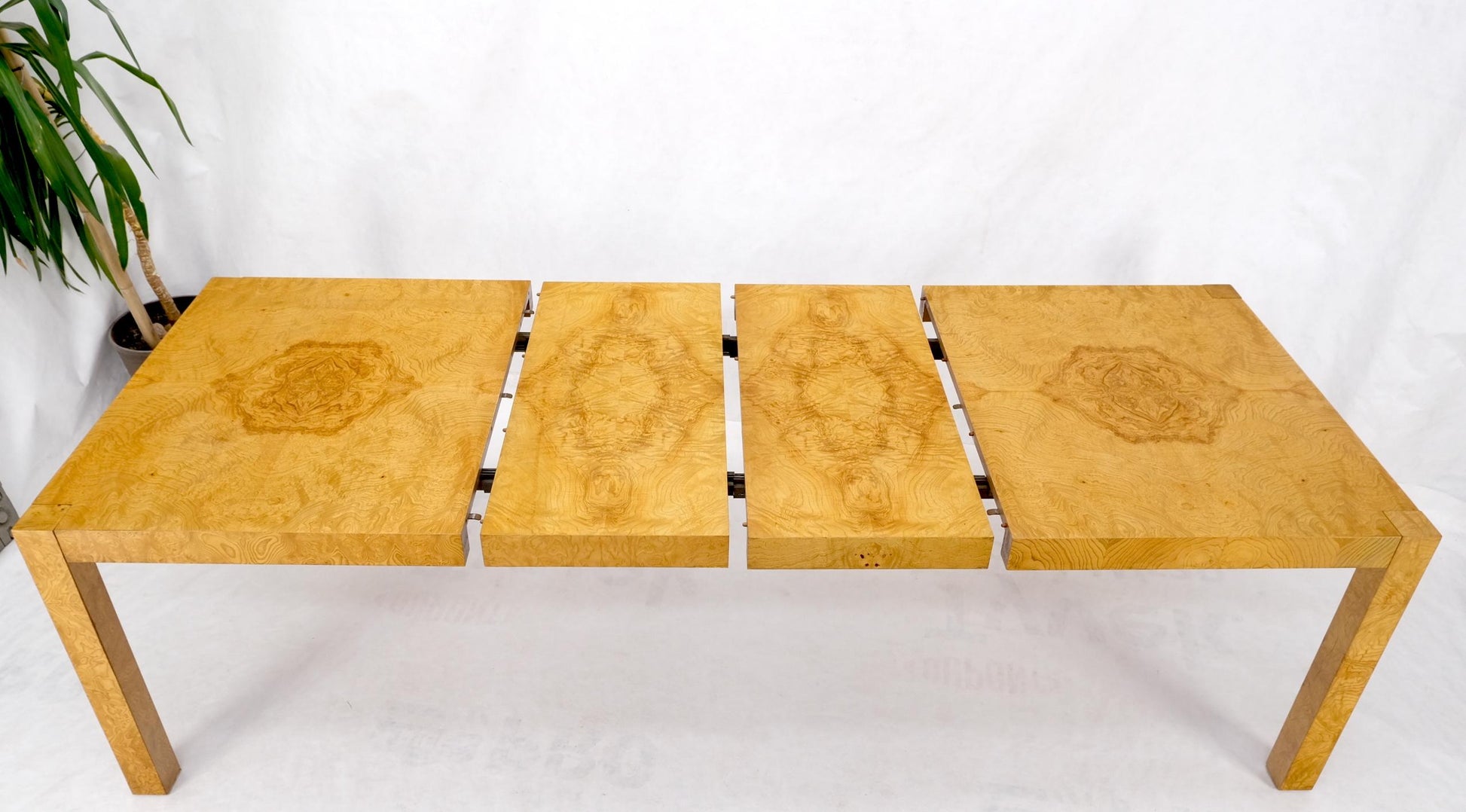 EstablishedLines Parson Burl Walnut Rectangle Lane Furniture Dining Table w/ Two Leaves Mint!