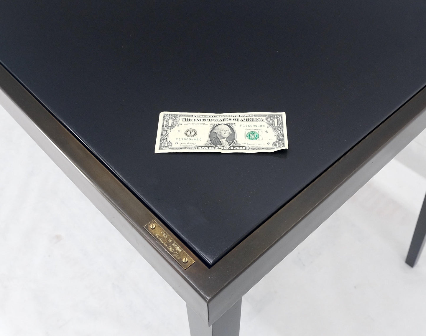 EstablishedLines Heavy Gray Slate Top 30x60 Rectangle Bronze Finish Base Work Library Table MINT
