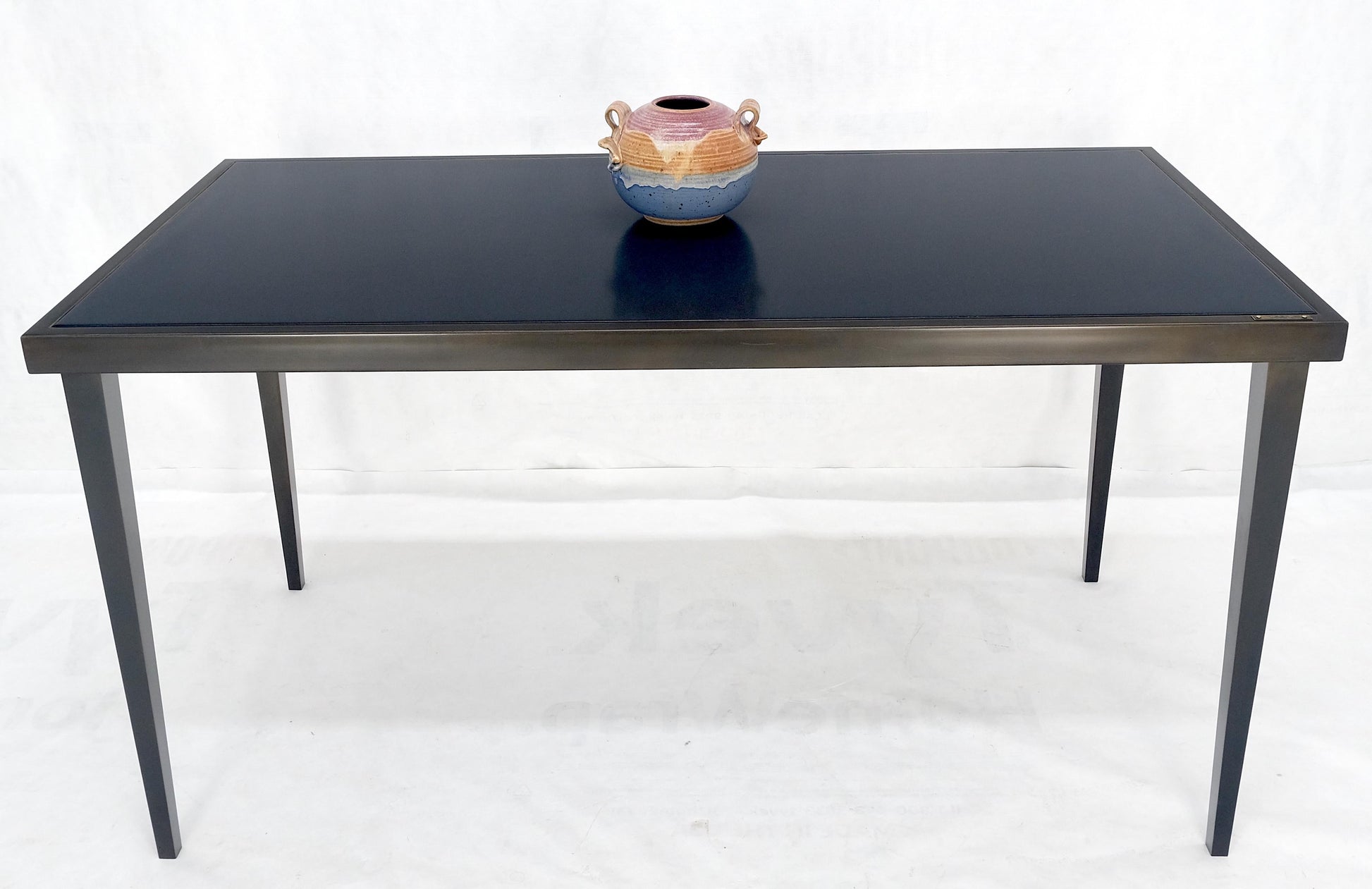 EstablishedLines Heavy Gray Slate Top 30x60 Rectangle Bronze Finish Base Work Library Table MINT