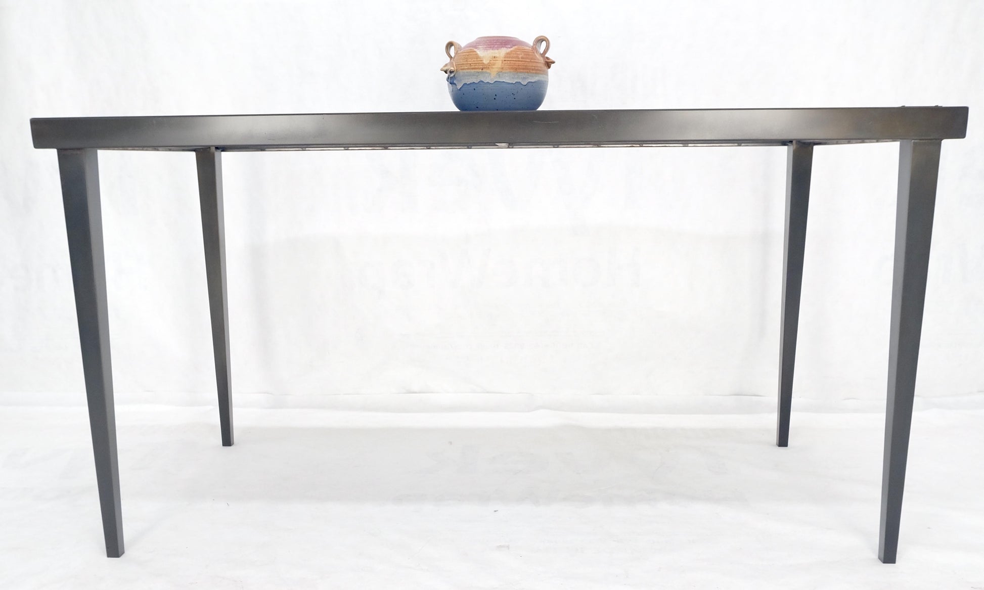 EstablishedLines Heavy Gray Slate Top 30x60 Rectangle Bronze Finish Base Work Library Table MINT