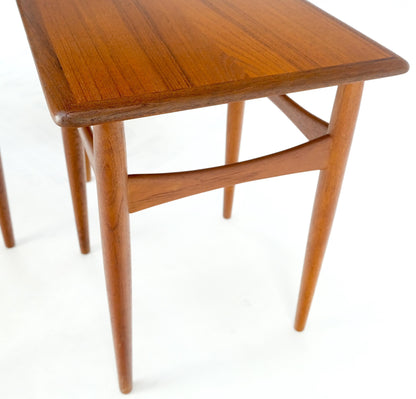 EstablishedLines Set of 3 Danish Mid-Century Modern Teak Nesting Side Occasional Tables Mint!