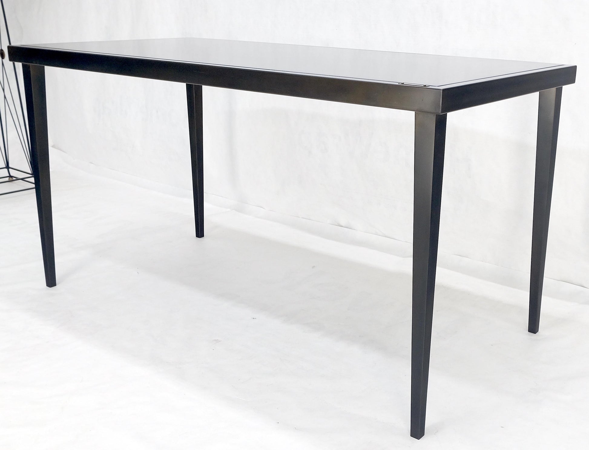 EstablishedLines Heavy Gray Slate Top 30x60 Rectangle Bronze Finish Base Work Library Table MINT