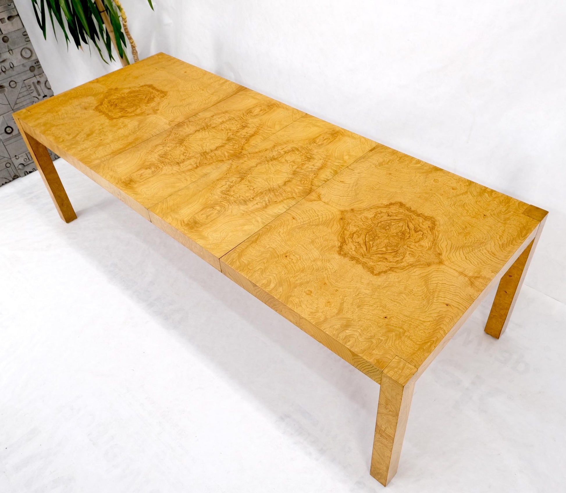 EstablishedLines Parson Burl Walnut Rectangle Lane Furniture Dining Table w/ Two Leaves Mint!