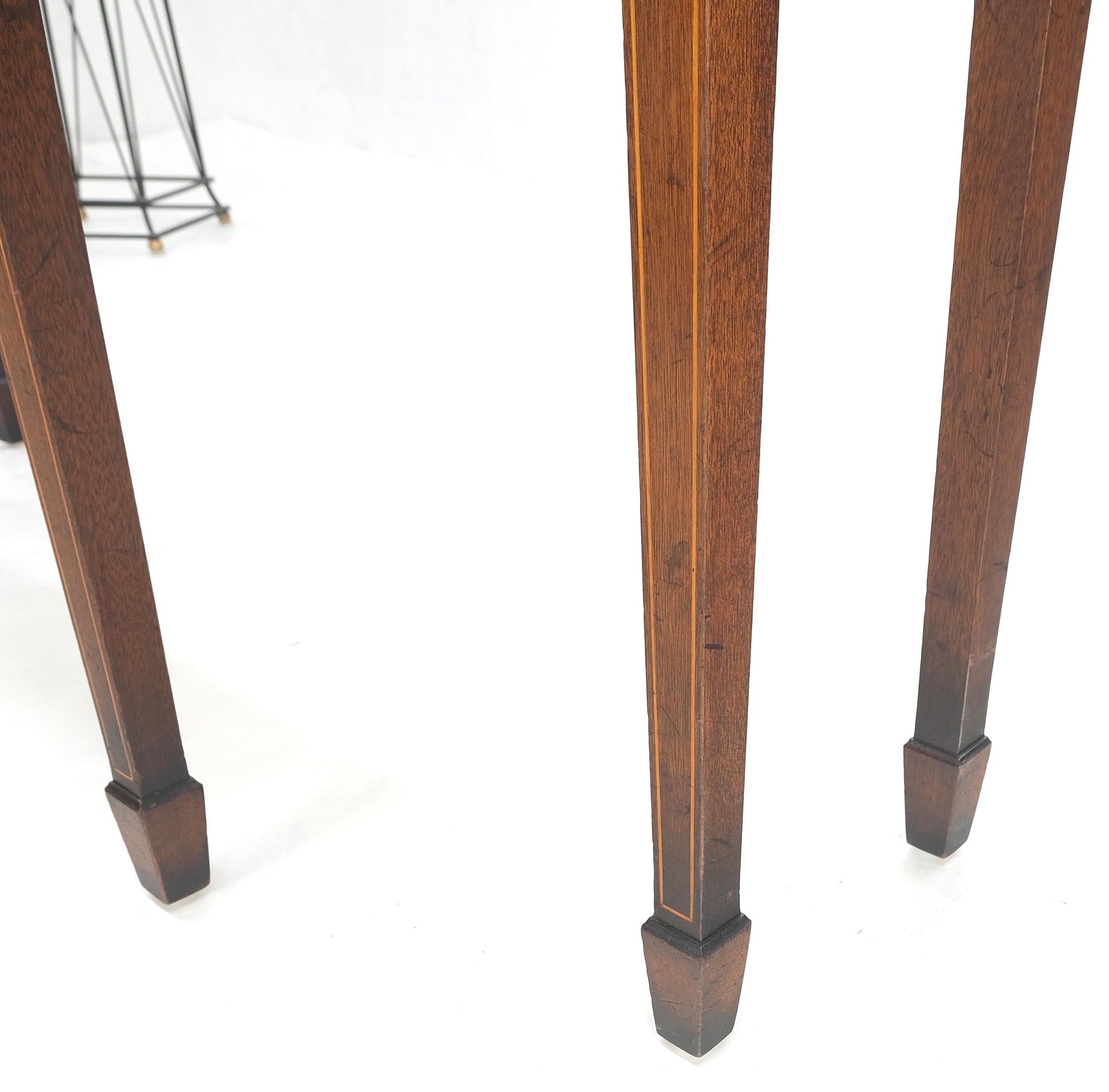 EstablishedLines Federal Flame Mahogany Banded Serpentine Front 6 Legged Console Table MINT!