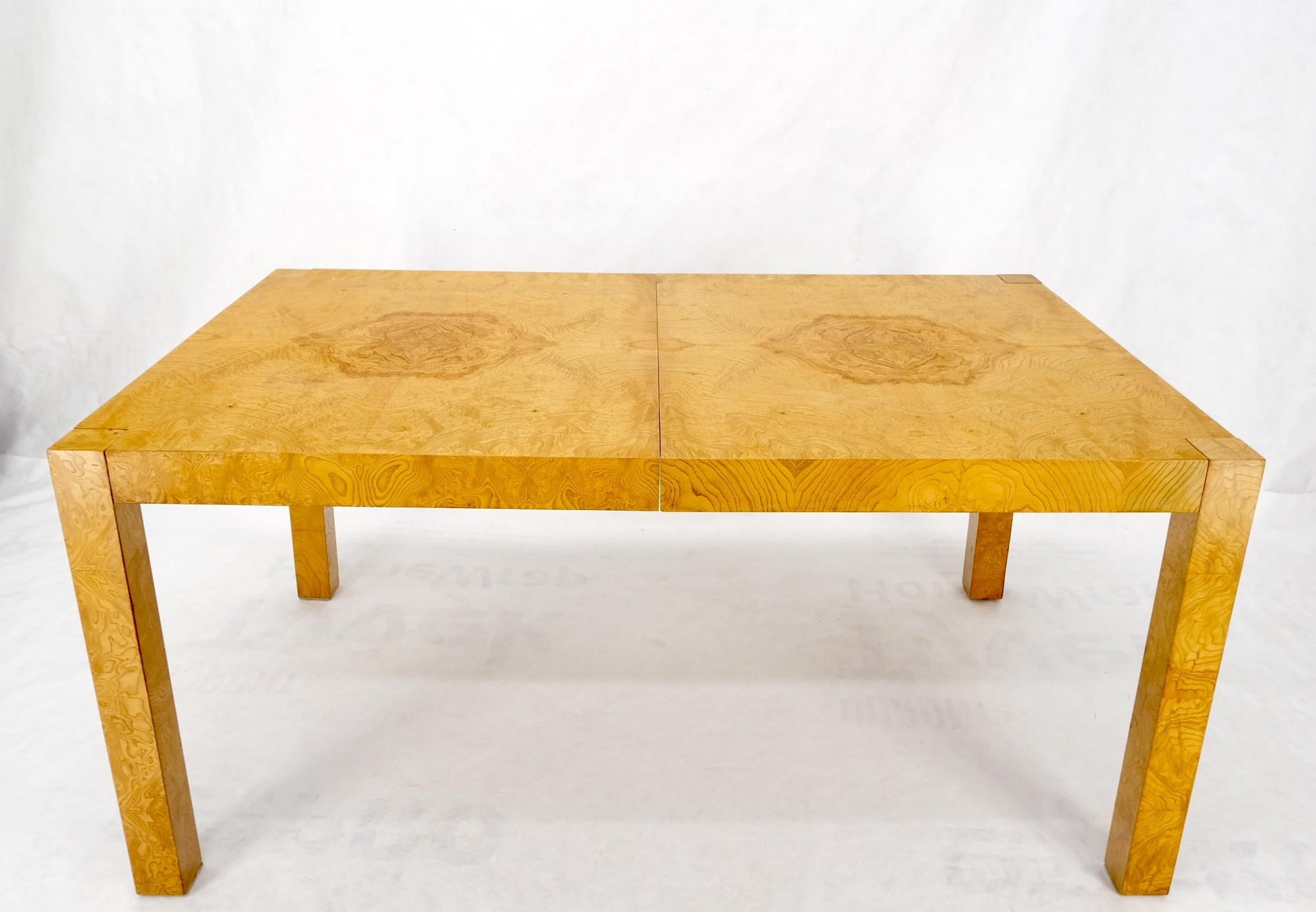 EstablishedLines Parson Burl Walnut Rectangle Lane Furniture Dining Table w/ Two Leaves Mint!