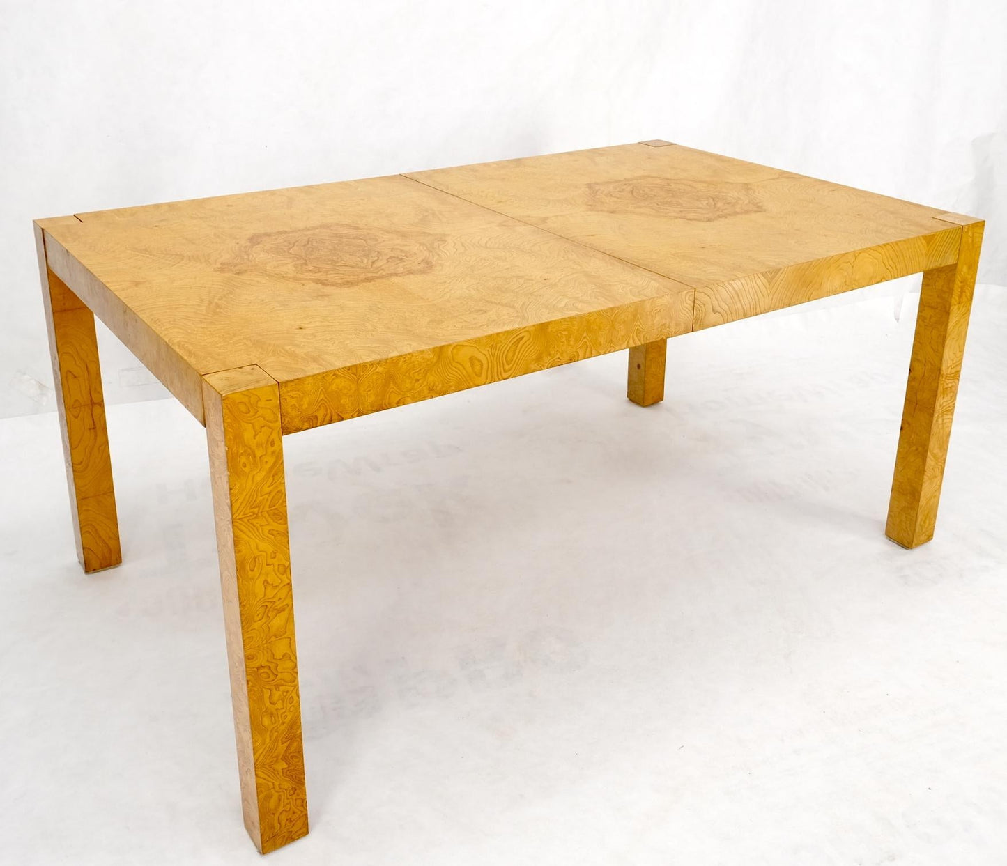 EstablishedLines Parson Burl Walnut Rectangle Lane Furniture Dining Table w/ Two Leaves Mint!