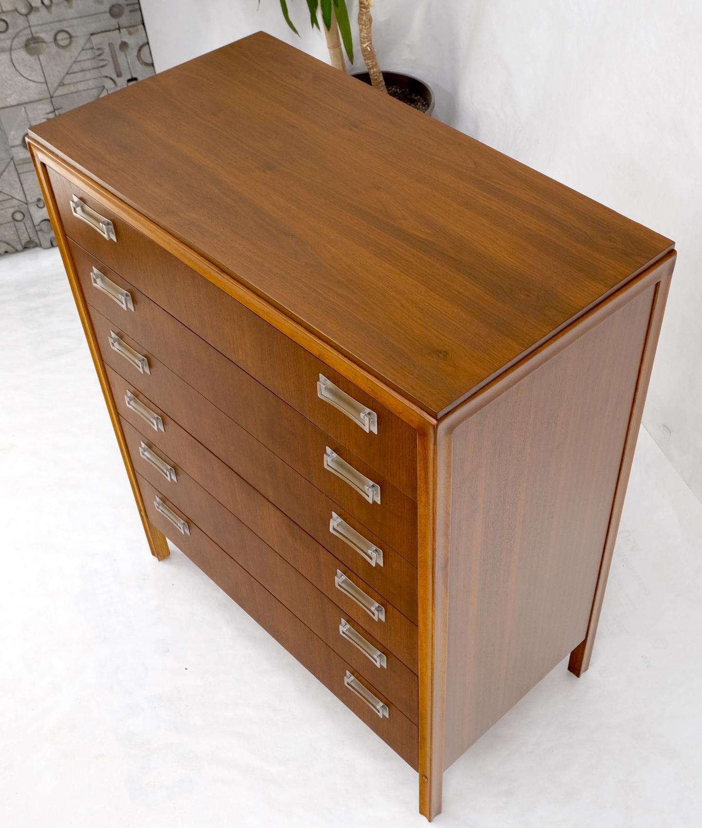 EstablishedLines 6 Drawers Drop Pulls Walnut Mid Century Modern High Chest Dresser Tall Legs MINT