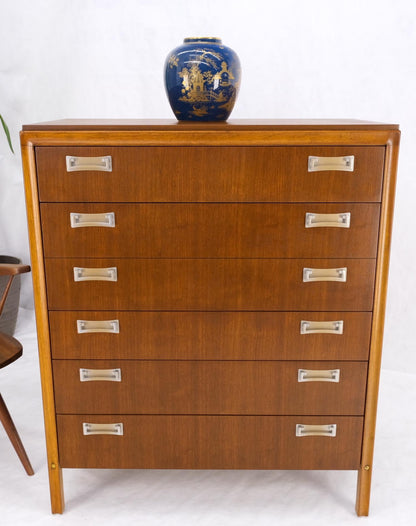EstablishedLines 6 Drawers Drop Pulls Walnut Mid Century Modern High Chest Dresser Tall Legs MINT