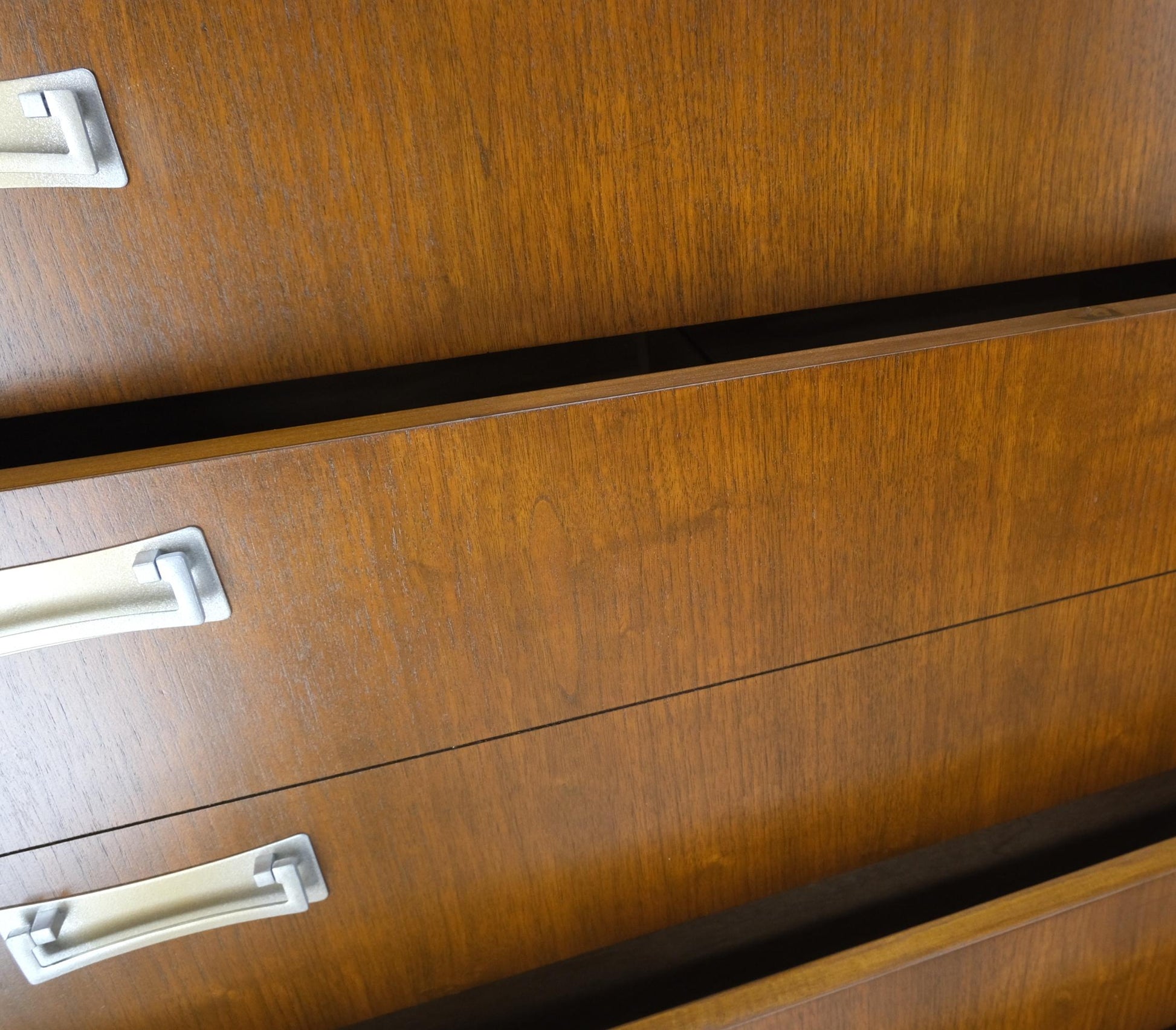 EstablishedLines 6 Drawers Drop Pulls Walnut Mid Century Modern High Chest Dresser Tall Legs MINT