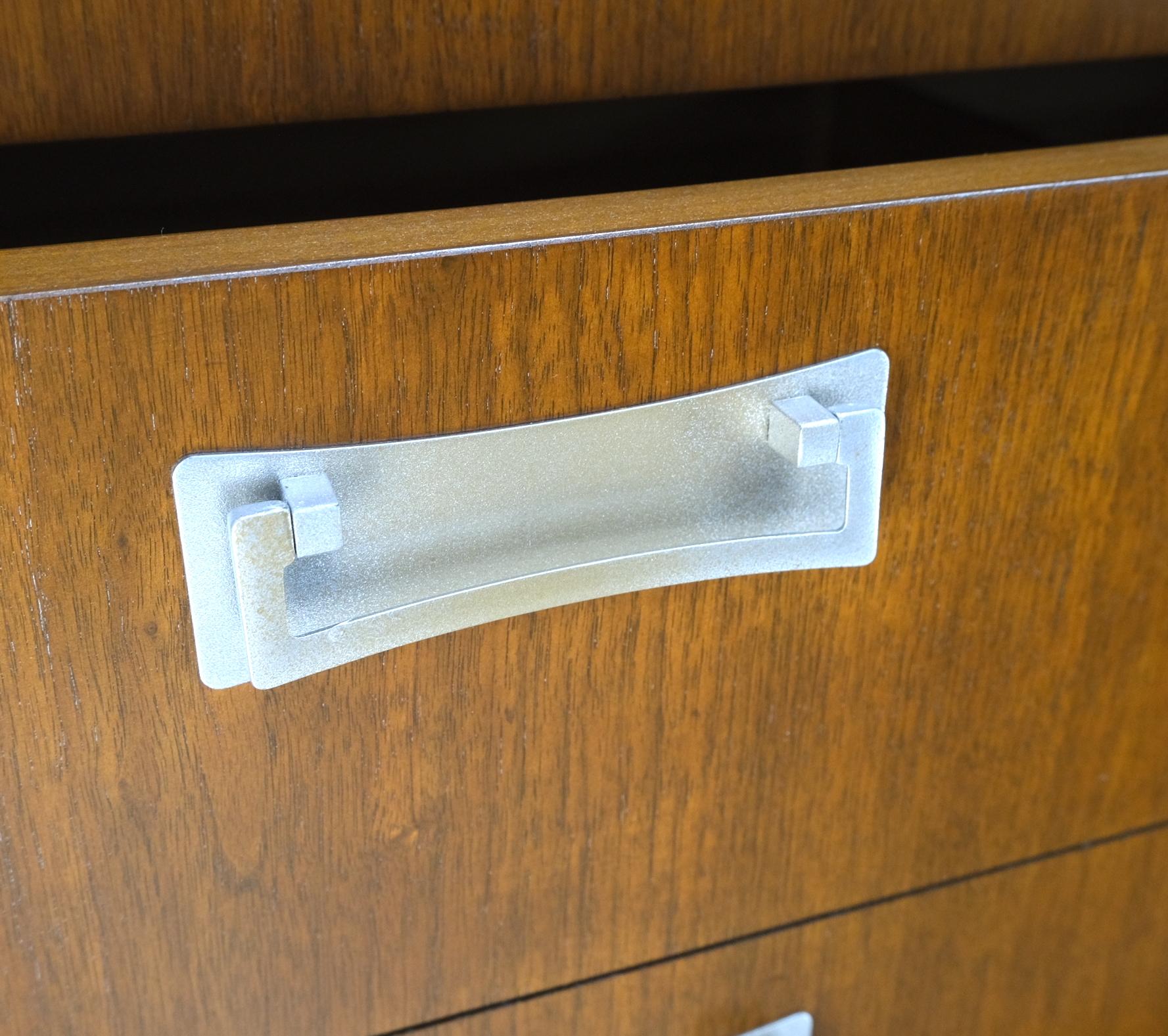 EstablishedLines 6 Drawers Drop Pulls Walnut Mid Century Modern High Chest Dresser Tall Legs MINT