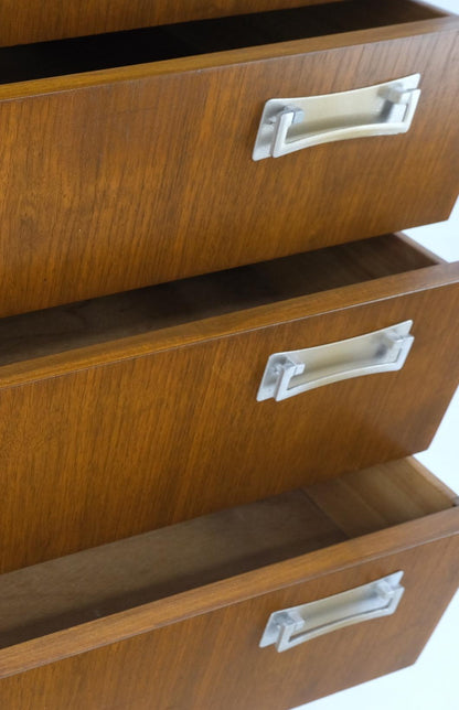 EstablishedLines 6 Drawers Drop Pulls Walnut Mid Century Modern High Chest Dresser Tall Legs MINT
