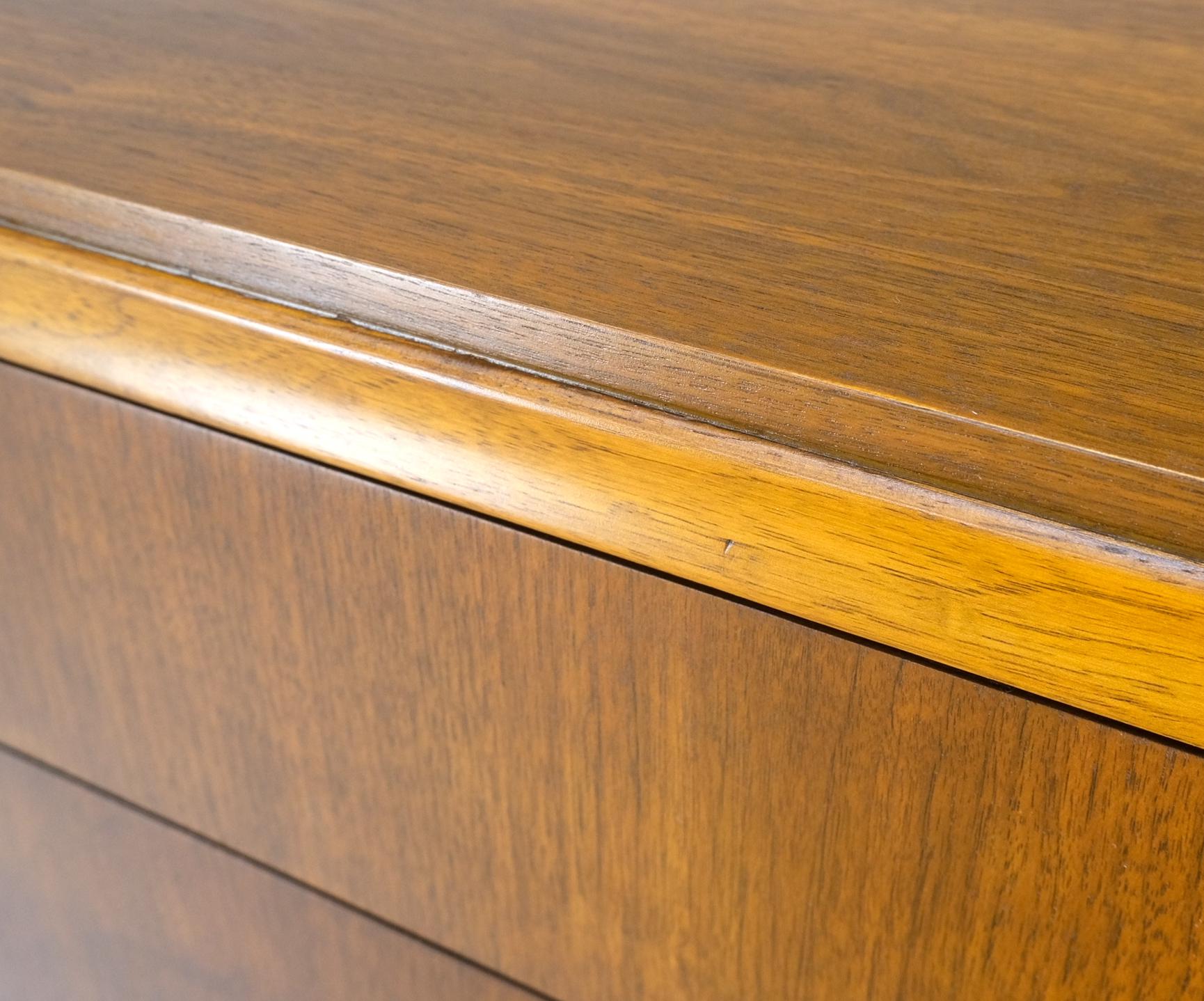EstablishedLines 6 Drawers Drop Pulls Walnut Mid Century Modern High Chest Dresser Tall Legs MINT