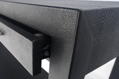 Black Lacquer 3 Drawers Shagreen Skin 6' Long Console Sofa Table MINT!