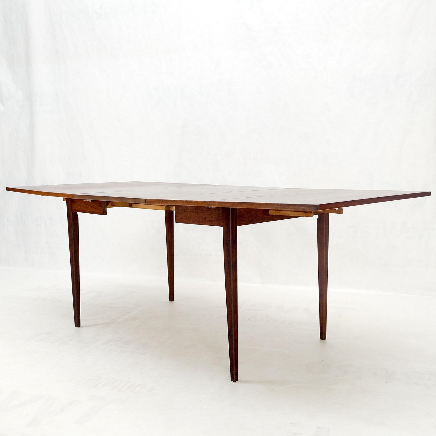 Brass Drop Rings Pulls Low Profile Tapered Legs Long Credenza Mid Century MINT!