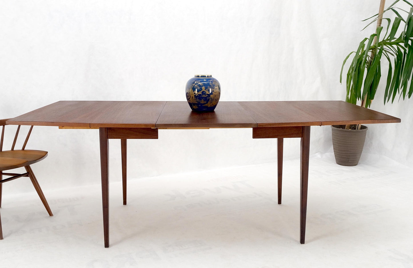 EstablishedLines Danish Mid-Century Modern Walnut Drop Leaf Dining Table W/ Extension Leaf Mint!