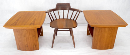 EstablishedLines Pair Mid Century Danish Mid Century Modern Teak End Side Table Nightstands MINT!