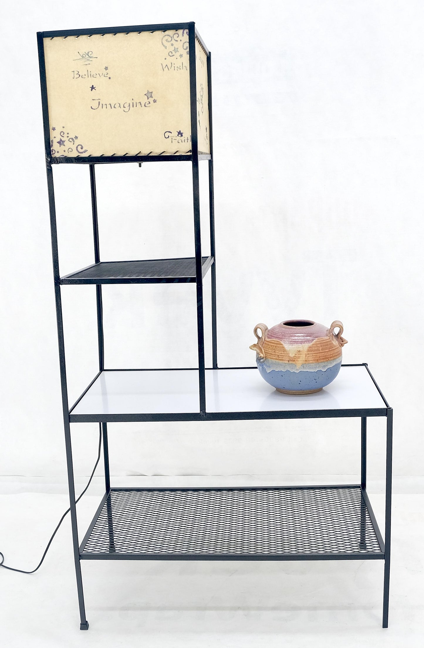 EstablishedLines Frederic Weinberg Mid Century Modern Etagere Shelving Unit Floor Lamp MINT!