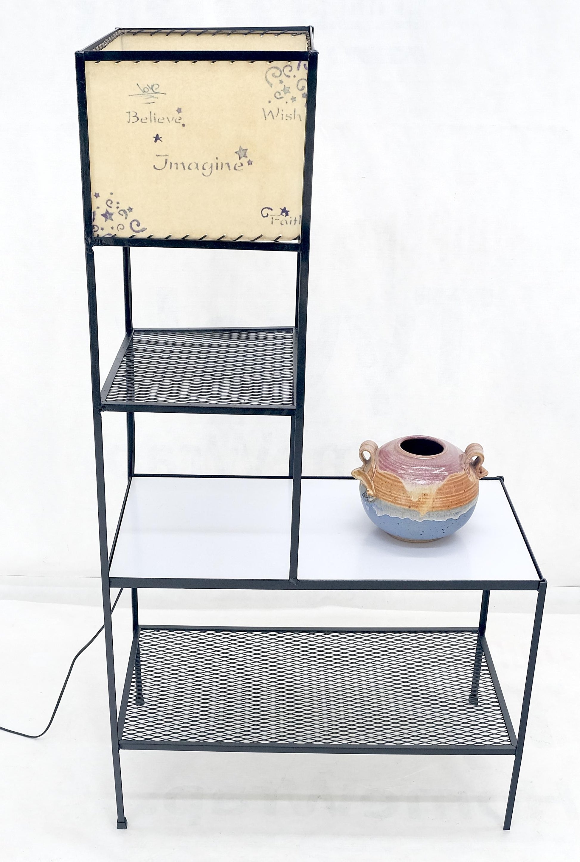 EstablishedLines Frederic Weinberg Mid Century Modern Etagere Shelving Unit Floor Lamp MINT!