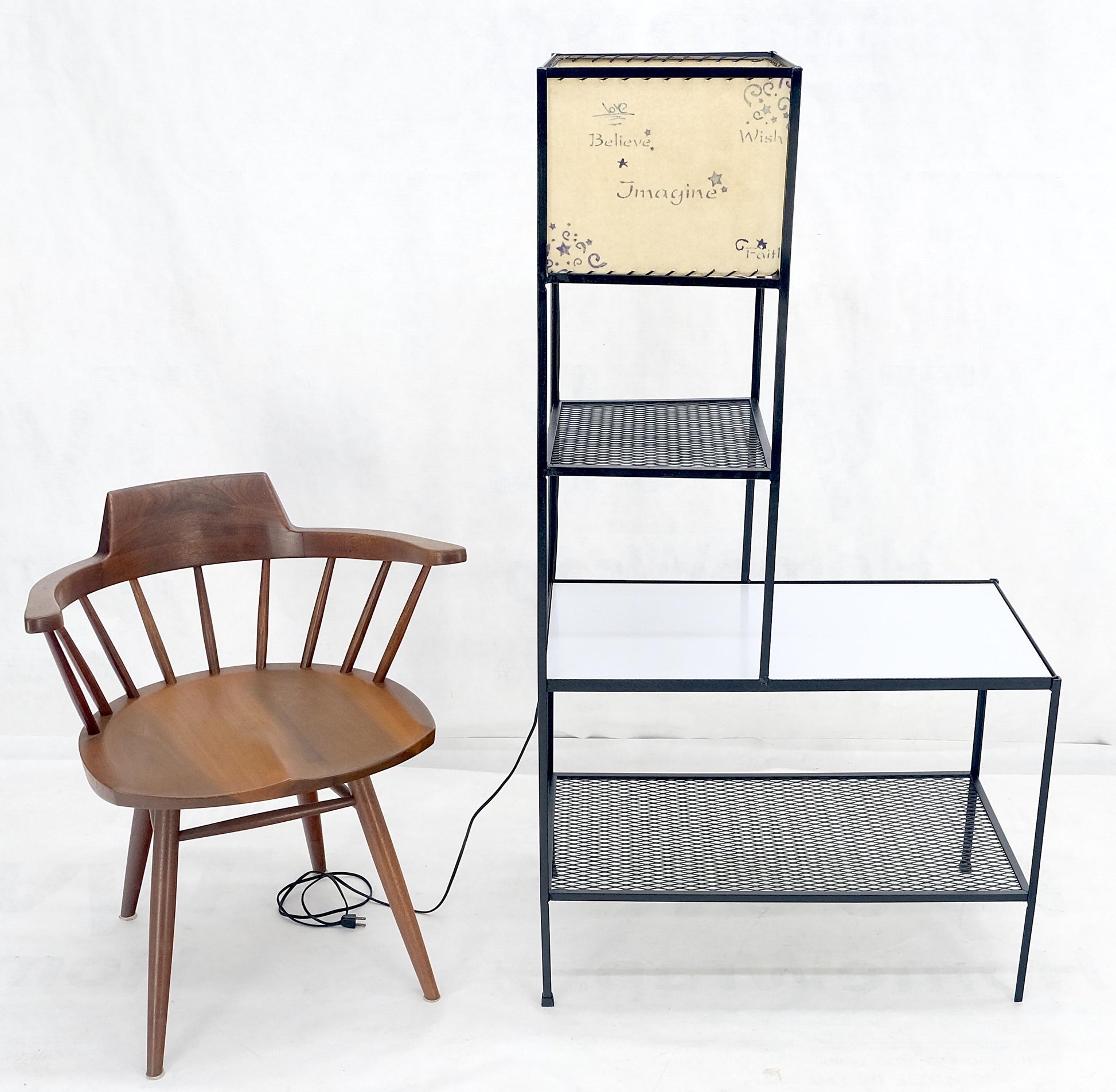 EstablishedLines Frederic Weinberg Mid Century Modern Etagere Shelving Unit Floor Lamp MINT!