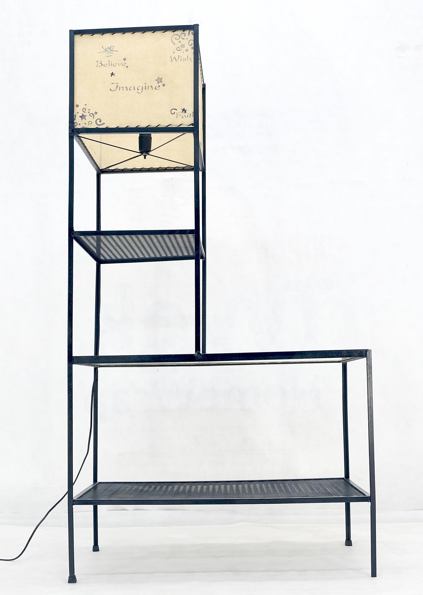 EstablishedLines Frederic Weinberg Mid Century Modern Etagere Shelving Unit Floor Lamp MINT!