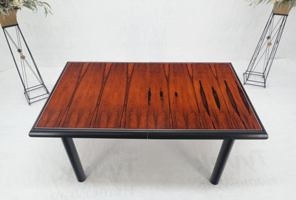 EstablishedLines Rosewood Top Black Lacquer Base Massive Cylinder Shape Legs Dining Table MINT!