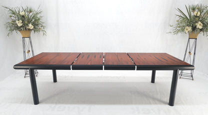 EstablishedLines Rosewood Top Black Lacquer Base Massive Cylinder Shape Legs Dining Table MINT!