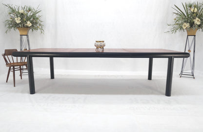 EstablishedLines Rosewood Top Black Lacquer Base Massive Cylinder Shape Legs Dining Table MINT!