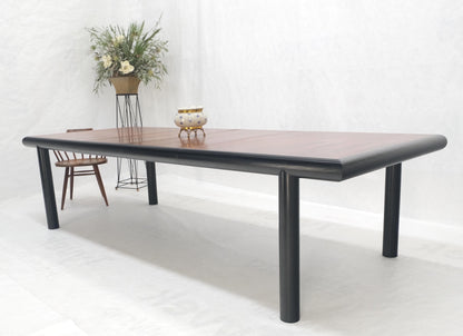 EstablishedLines Rosewood Top Black Lacquer Base Massive Cylinder Shape Legs Dining Table MINT!