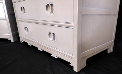 EstablishedLines Pair of Bleached 5 Drawers Bachelor Chests by Baker