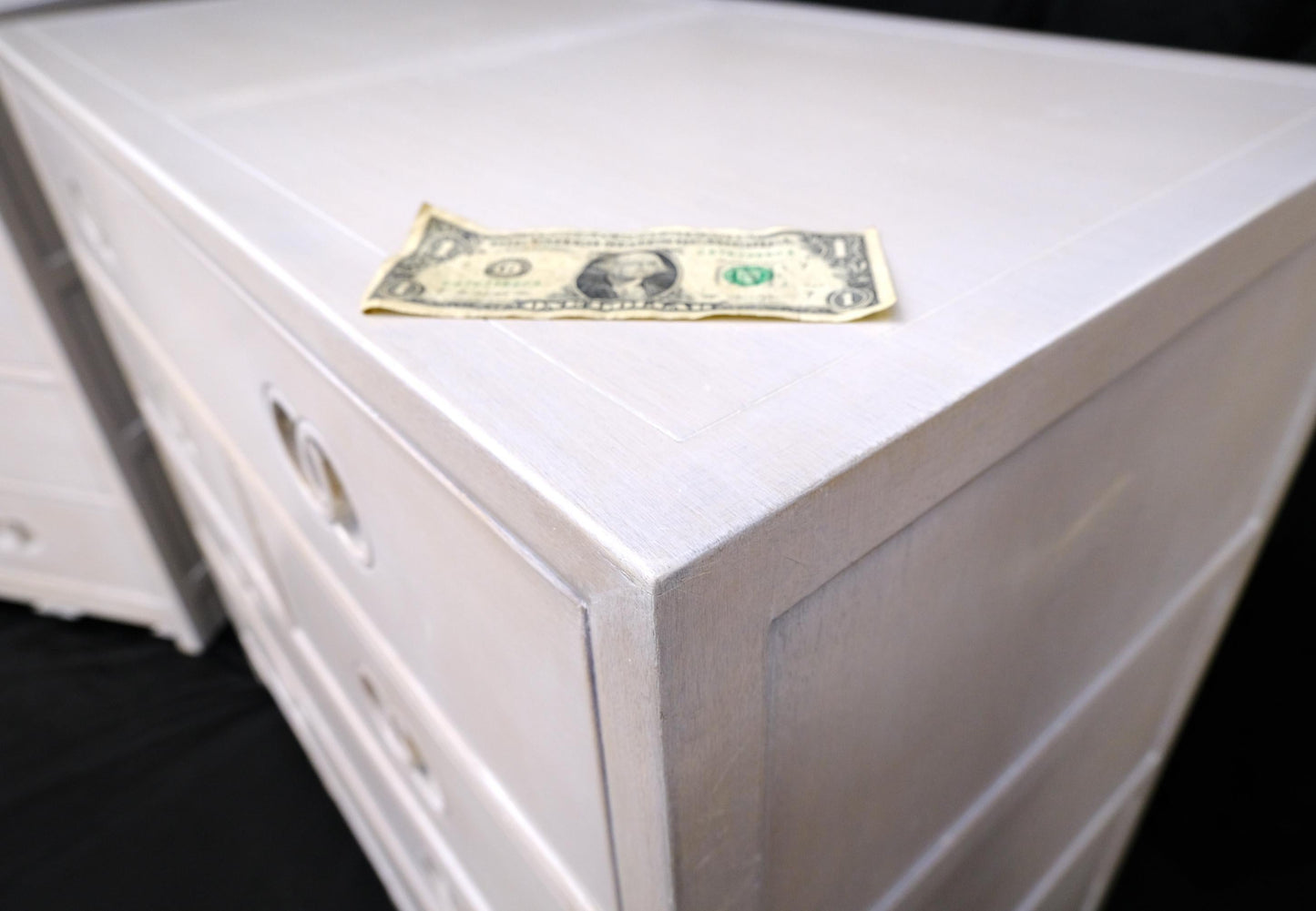 EstablishedLines Pair of Bleached 5 Drawers Bachelor Chests by Baker