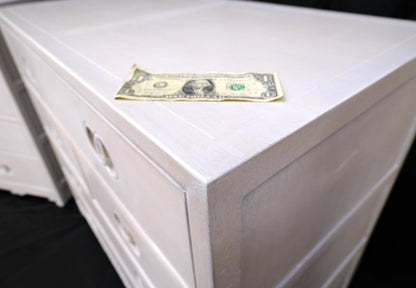 EstablishedLines Pair of Bleached 5 Drawers Bachelor Chests by Baker