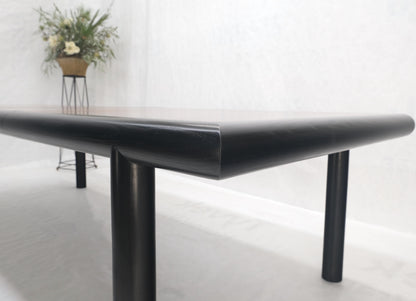 EstablishedLines Rosewood Top Black Lacquer Base Massive Cylinder Shape Legs Dining Table MINT!